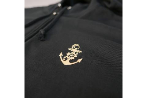 ジップアップパーカー【戦艦大和(背中横姿)】（ブラック） XL(LL)サイズ