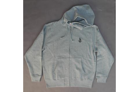 ジップアップパーカー【戦艦大和(背中横姿)】（ミックスグレー） XL(LL)サイズ