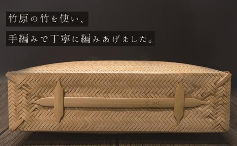 竹工芸品手提げバッグ（網代編・竹色・小）