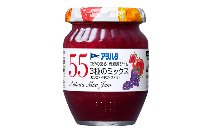 ジャム　いちご ／ 3種のミックス ／ アップル＆シナモン 各4瓶　55 ジャム 3種 12瓶（1瓶150g）　アヲハタ