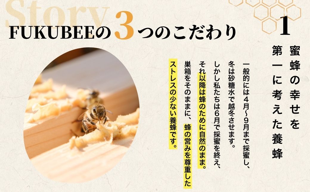 国産天然はちみつ FUKUBEE 3瓶セット 130g×3瓶 蜂の幸せを考える養蜂家 | 蜂蜜 はちみつ ハチミツ 百花蜜 非加熱 ストレスフリー 養蜂 レンゲ アカシア 桜 フジ 花 ミツバチ 【広島県 竹原産】