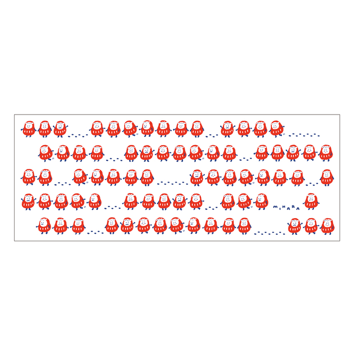 みはらのてぬぐい【神明さんのだるま行列】手ぬぐい タオル ガーゼタオル 綿 プレゼント 広島県 三原市 077006