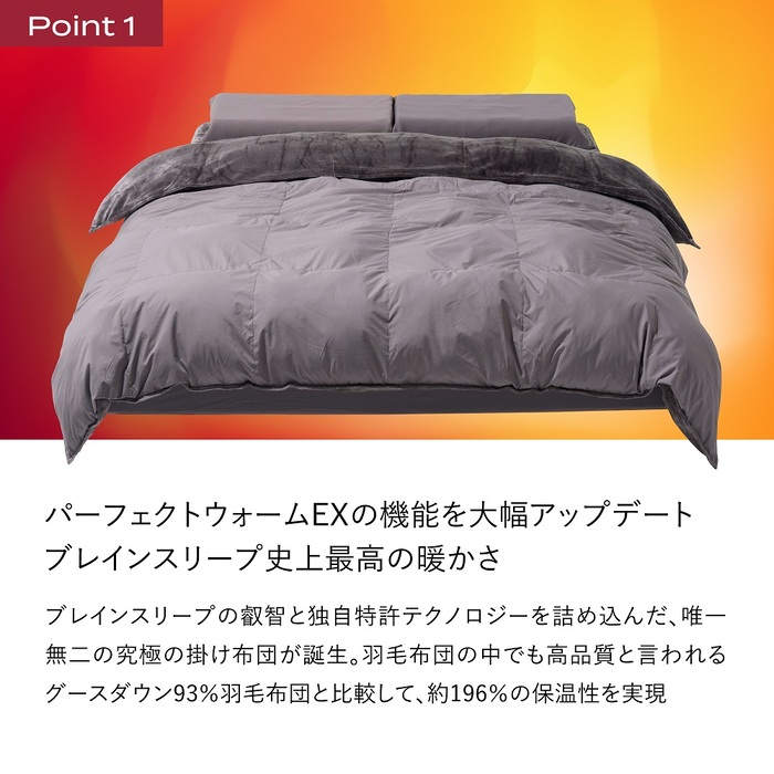 ブレインスリープ コンフォーター パーフェクト ウォーム EX クイーン（QUEEN）掛け布団 ふとん カバー不要 断熱 毛布 サステナブル 219004
