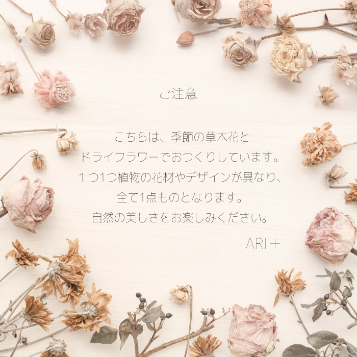 【ARI＋】ドライフラワーフレーム A ナチュラル 自宅 インテリア 花 置物 お祝い ギフト 装飾 226001