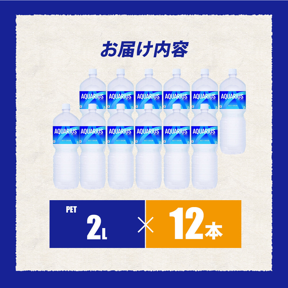 アクエリアス PET 2L×12本(6本×2ケース) 最短3日で発送 スポーツドリンク スポーツ飲料 清涼飲料水 水分補給 ペットボトル 箱買い まとめ買い 014019