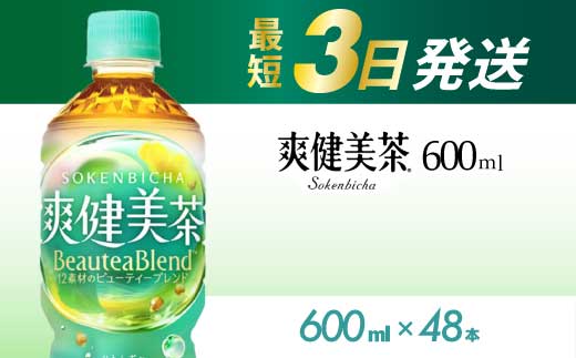 爽健美茶 PET 600ml×48本(24本×2ケース)  最短3日発送 お茶 飲料 ソフトドリンク カフェインゼロ ペットボトル 箱買い まとめ買い 備蓄 災害用 014058
