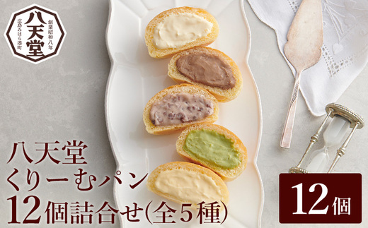 【八天堂】くりーむパン12個詰合せ(全5種) くりーむ パン クリームパン 菓子パン スイーツ セット カスタード 生クリーム チョコレート 抹茶 フローズン 冷凍 ギフト すいーつ 015004