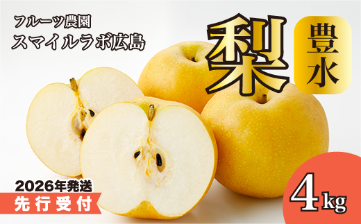 【先行受付】豊水（ほうすい）4kg 2026年9月上旬順次発送予定 梨 ナシ なし フルーツ 果物 新鮮 産地直送 広島県三原市 059010