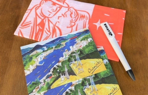 映画の街・尾道の映画館「シネマ尾道」招待券付ポストカード２枚＋オリジナルボールペン、手拭い【映画 チケット 券 招待券 入場券 シネマ 広島県 尾道市】