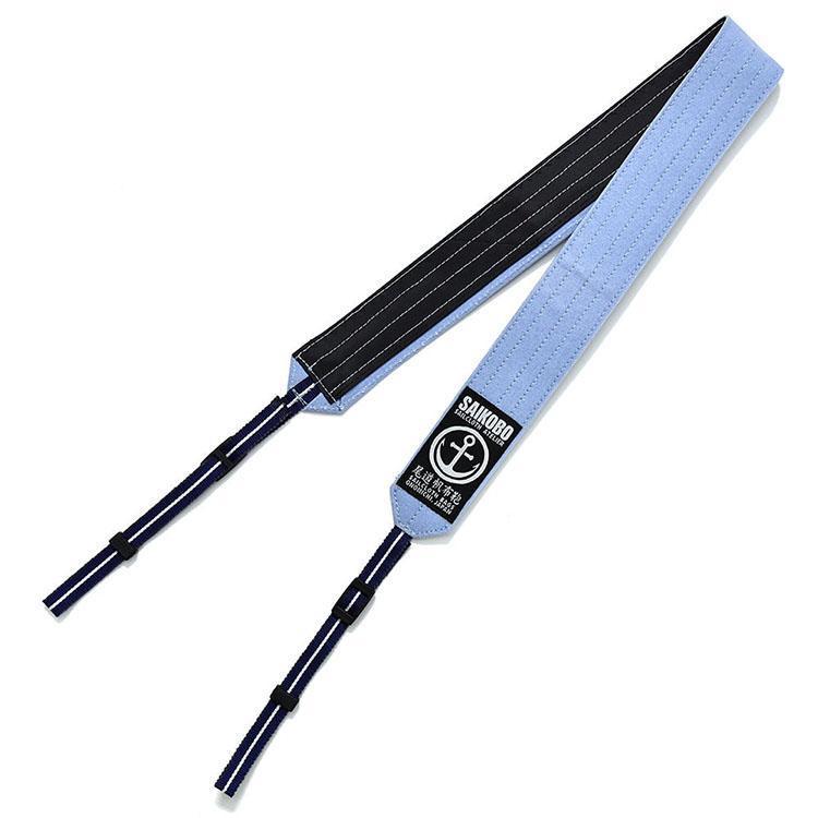 【尾道帆布】X【真田紐】40mm幅 一眼レフ用ネックストラップ（水色）[尾道 帆布鞄 彩工房]【尾道 はんぷ ネックストラップ 特産品 シンプル ファッション 人気 おすすめ 広島県  尾道市】