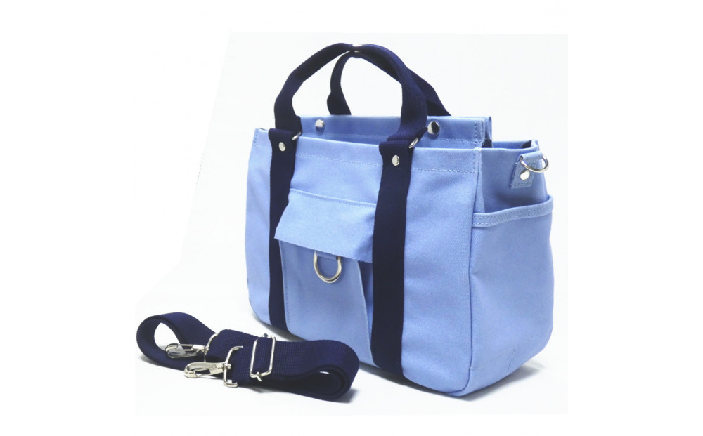 petit-KOGU （B5）水色/紺　2WAY [尾道 帆布鞄 彩工房]