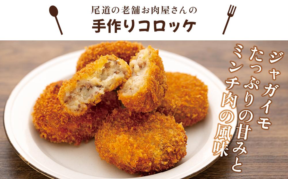 ★【崎本精肉店】尾道の老舗お肉屋さんの手作りコロッケ10個＆瀬戸内豚のトンカツ2枚＆牛すじカレー1袋＆ハッシュドビーフ1袋【広島県尾道市 広島県 尾道市 広島 尾道 ふるさと 納税 支援 カレー とんかつ トンカツ コロッケ 食品 食べ物 ご当地 グルメ お取り寄せ】