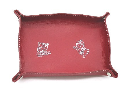 カープ×はっさくんコラボトレイ 赤【革工房いんのしま 牛革 カープ はっさくん トレイ】