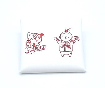 カープ×はっさくんコラボコインケース 白【革工房いんのしま 牛革 カープ はっさくん コインケース】