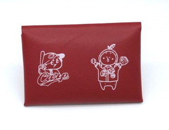 カープ×はっさくんコラボカードケース 赤【革工房いんのしま 牛革 カープ はっさくん カードケース】