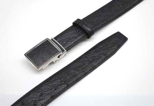 30mm幅牛革オーストリッチ型押しベルトL寸【革工房いんのしま 牛革 ベルト】