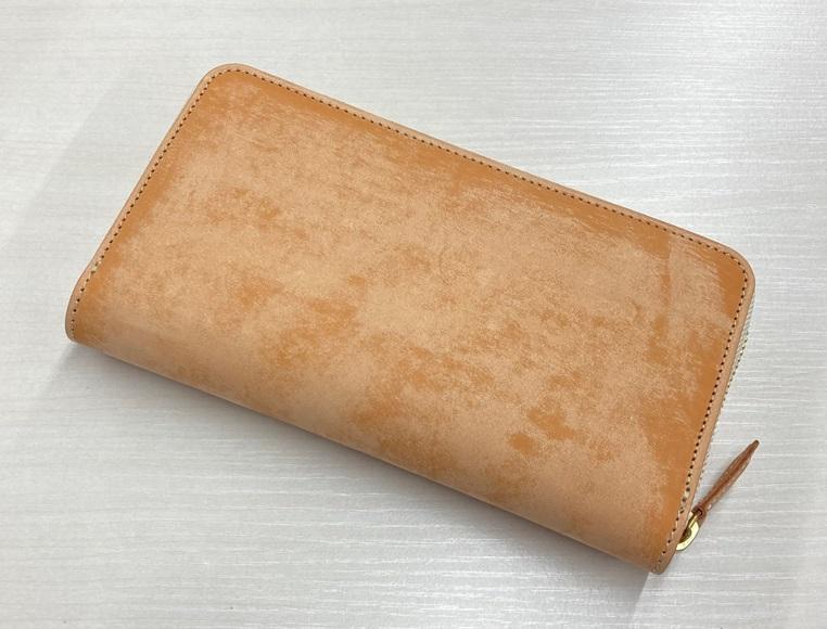 【限定８個】革工房いんのしま　銀すり　長財布　色：キャメル