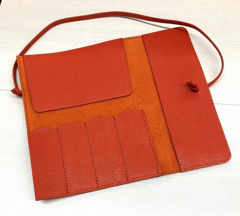 革工房いんのしまはっさくんユニット牛革ロールペンケース(色:オレンジ)【レザー 筆入れ ギフト 贈り物 プレゼント 人気 おすすめ 広島県  尾道市】