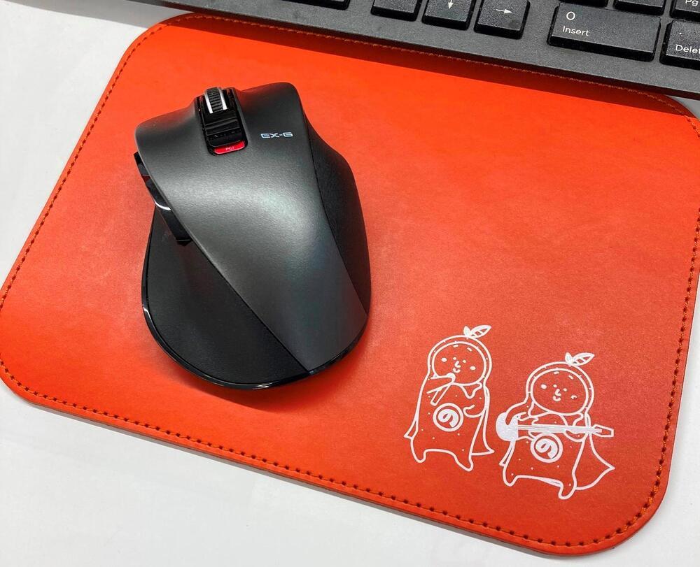 革工房いんのしまはっさくんユニットマウスパッド(オレンジ)【レザー 小物 ギフト 贈り物 プレゼント 人気 おすすめ 広島県  尾道市】