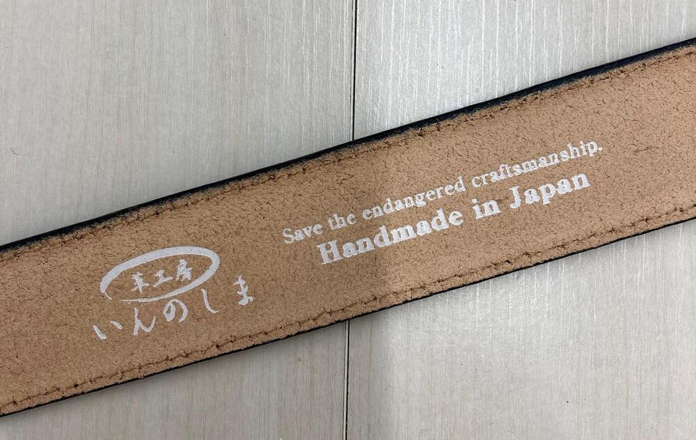 革工房いんのしまスマートロック式牛革 ベルト(色:紺)【レザー 小物 ファッション ギフト 贈り物 プレゼント 人気 おすすめ 広島県  尾道市】