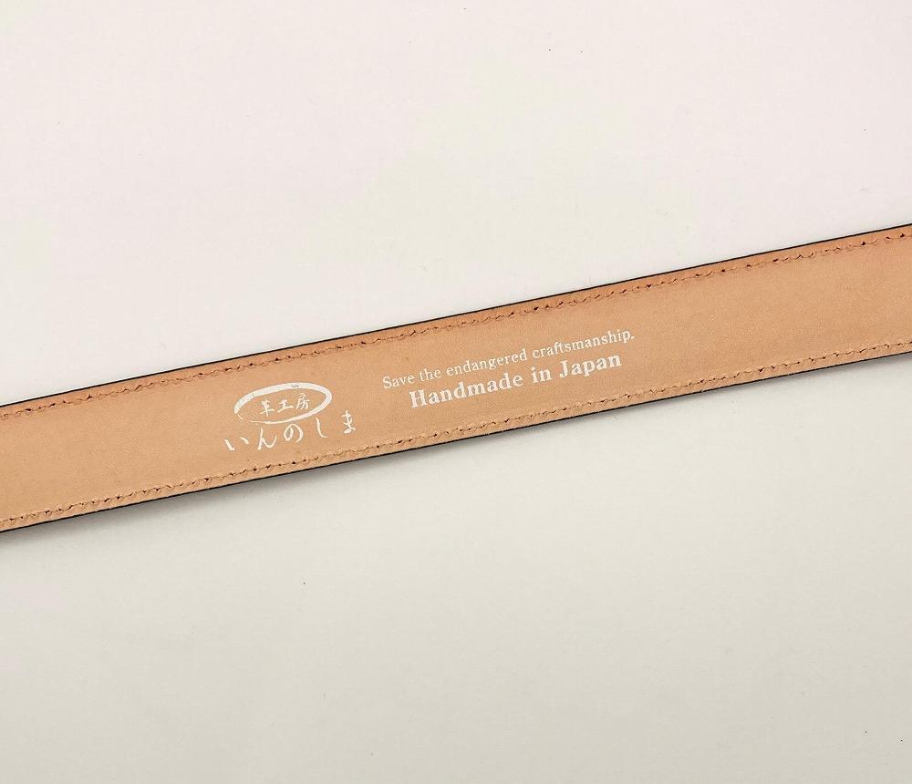 革工房いんのしま牛革盛り上げタイプ ベルト(色:紺)【レザー 小物 ファッション ギフト 贈り物 プレゼント 人気 おすすめ 広島県  尾道市】