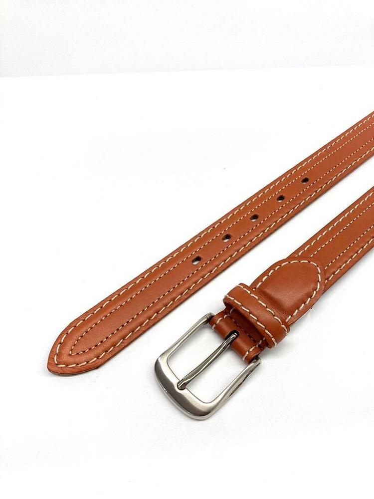 革工房いんのしま 牛革盛上太番手ステッチ内側飾りステッチベルト【色：茶】M寸【雑貨 日用品 人気 おすすめ】