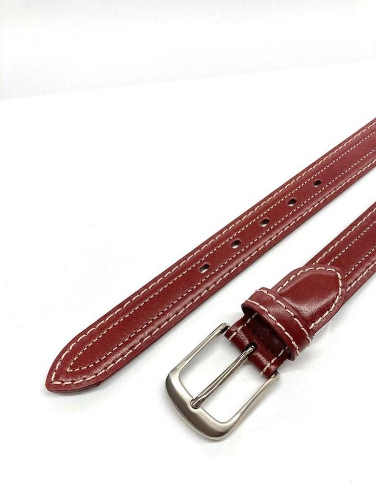 革工房いんのしま 牛革盛上太番手ステッチ内側飾りステッチベルト【色：ボルドー】M寸【雑貨 日用品 人気 おすすめ】