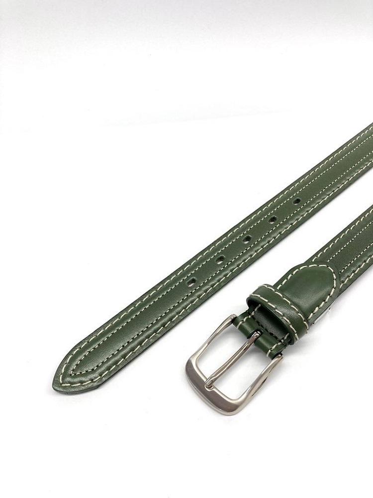 革工房いんのしま 牛革盛上太番手ステッチ内側飾りステッチベルト【色：グリーン】M寸【雑貨 日用品 人気 おすすめ】
