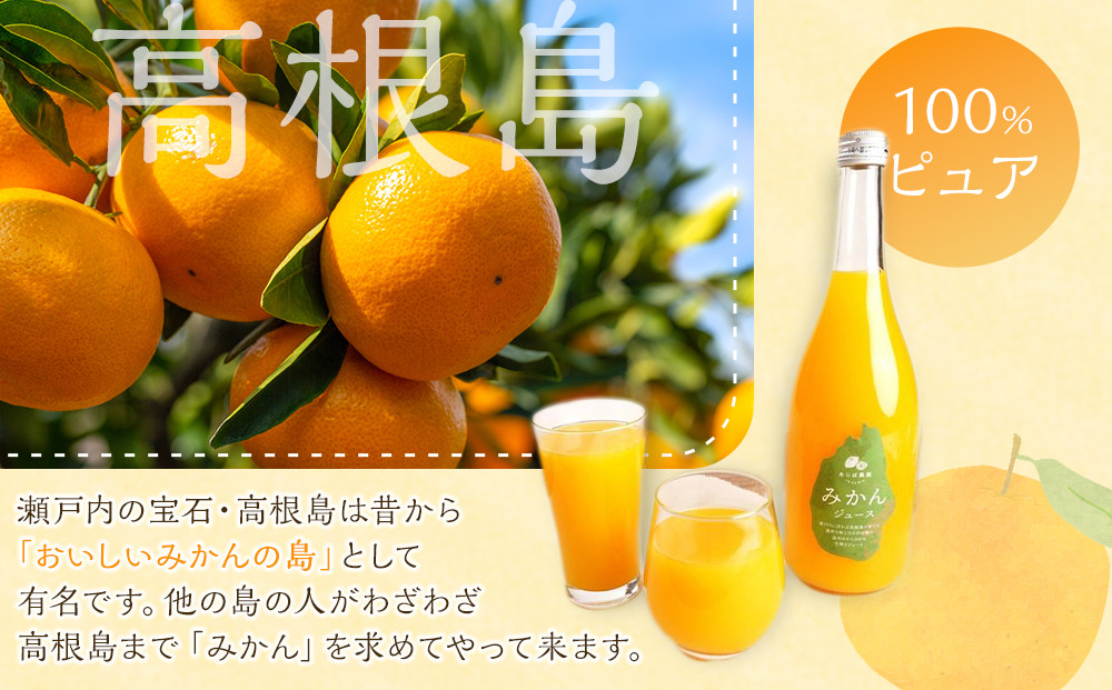 100%ピュア高根島みかん旬搾りジュース　3本セット