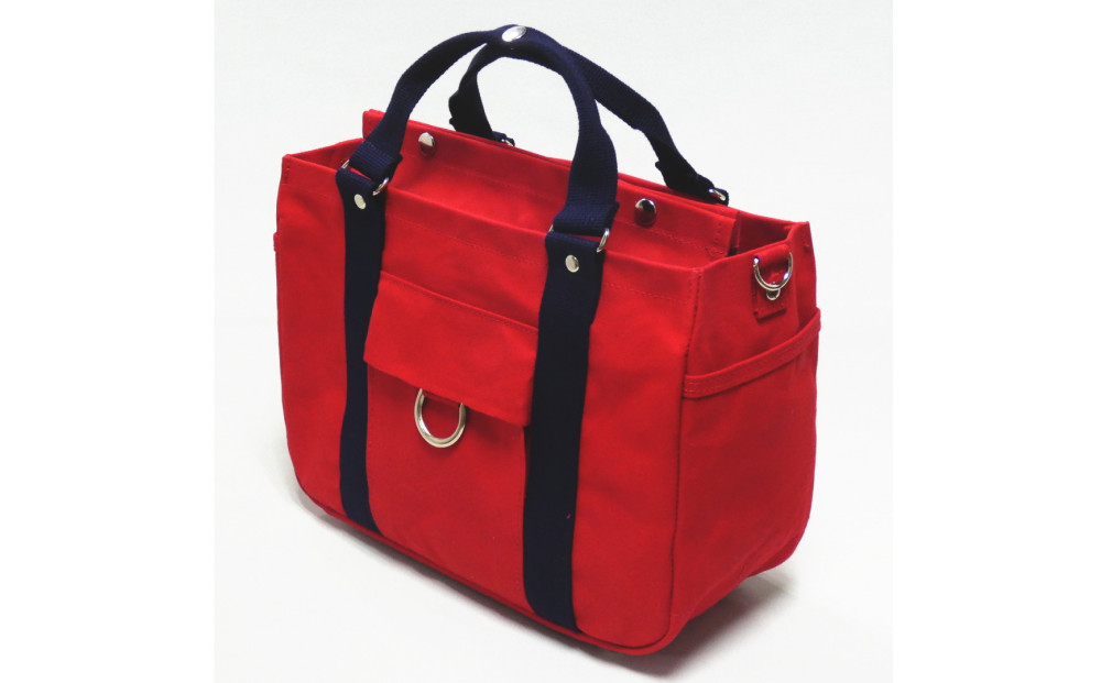 petit-KOGU （B5）赤/紺　2WAY [尾道 帆布鞄 彩工房]