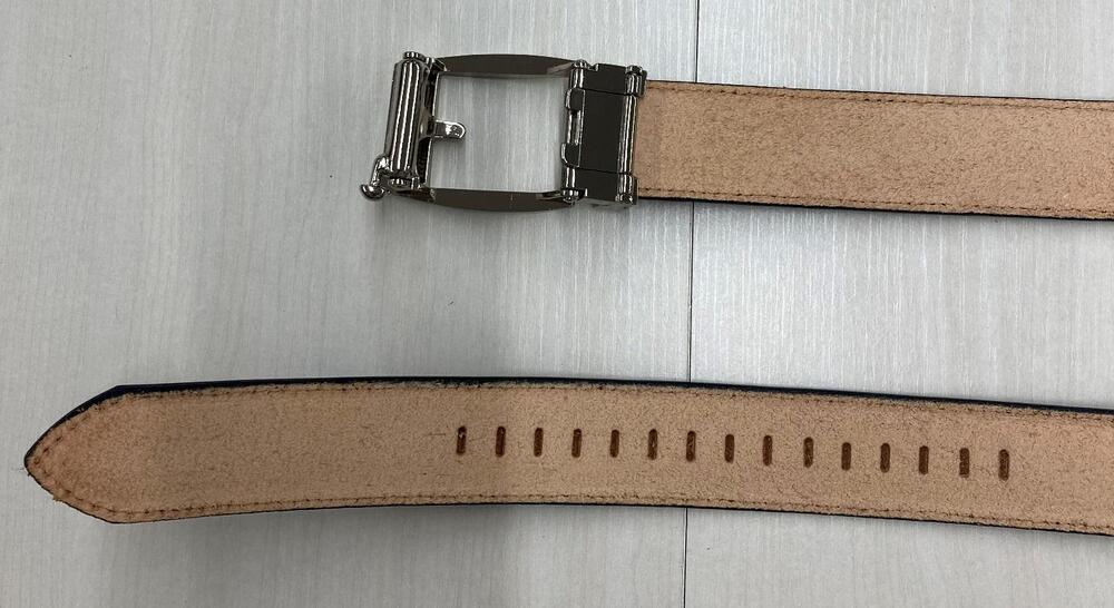 革工房いんのしまスマートロック式牛革 ベルト(色:紺)【レザー 小物 ファッション ギフト 贈り物 プレゼント 人気 おすすめ 広島県  尾道市】