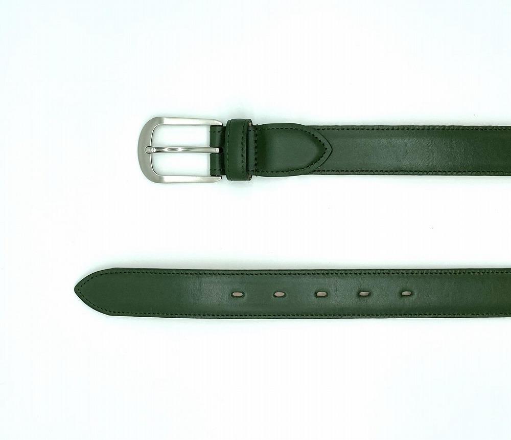 革工房いんのしま牛革盛り上げタイプベルト(色:グリーン)【レザー 小物 ファッション ギフト 贈り物 プレゼント 人気 おすすめ 広島県  尾道市】