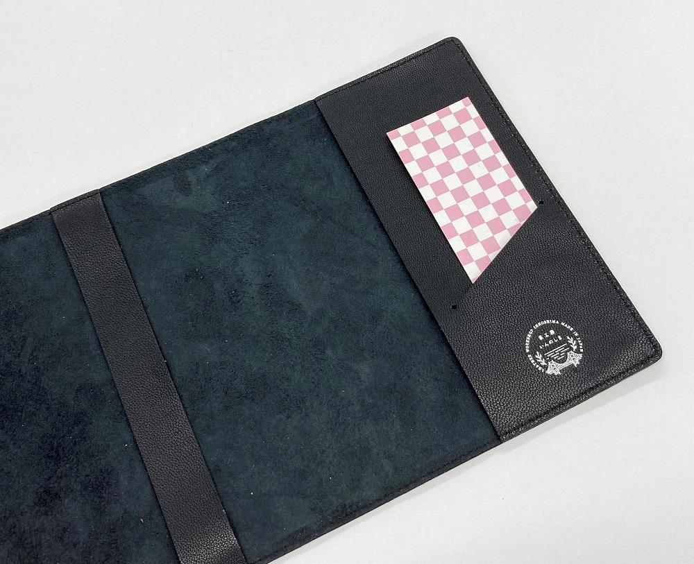 革工房いんのしま山羊革(ゴート)ブックカバー文庫本サイズ(色:ブラック)【レザー 小物 ギフト 贈り物 プレゼント 人気 おすすめ 広島県  尾道市】