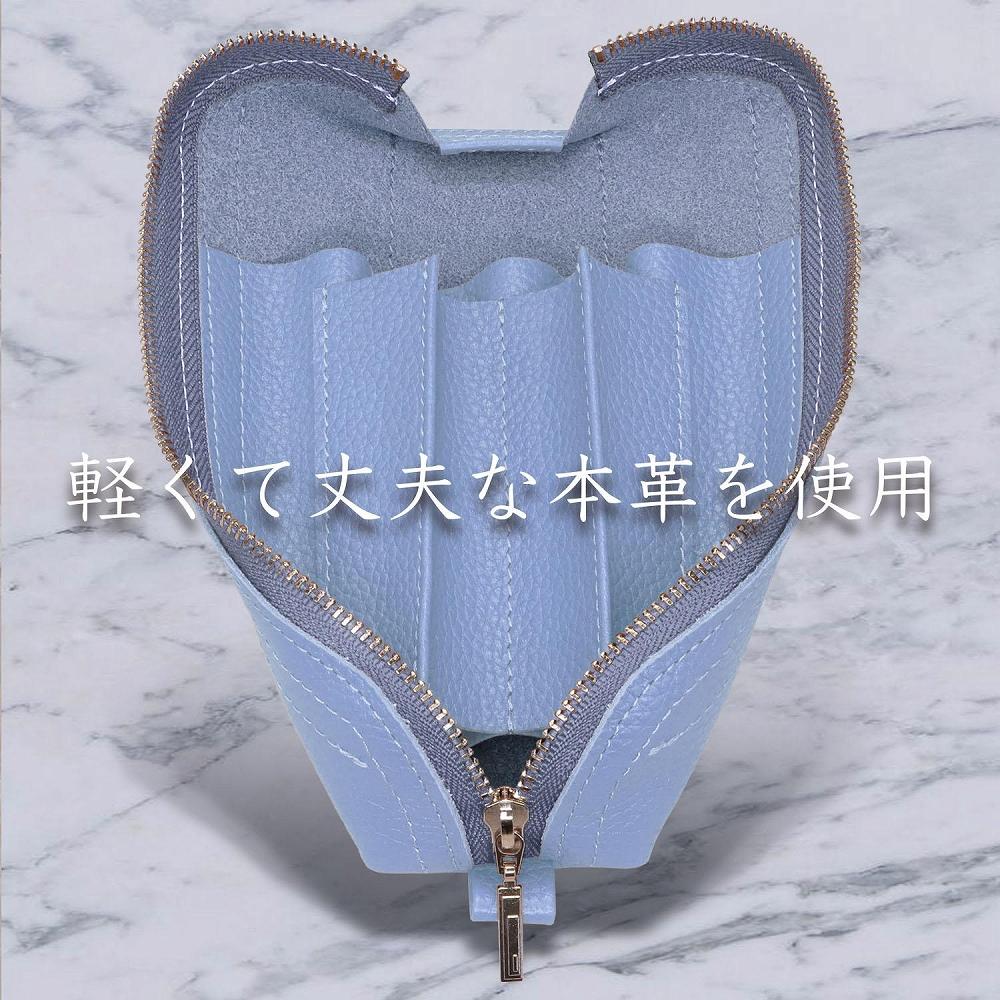 革工房いんのしま 牛革ファスナーペンケース5本挿し【色:サックス】【文房具 雑貨 日用品 人気 おすすめ】