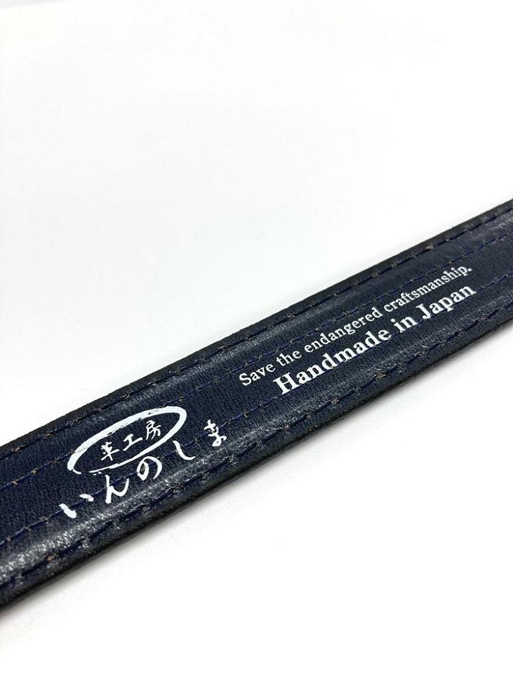 革工房いんのしま 牛革盛上太番手ステッチ内側飾りステッチベルト【色：ブラック】Ｍ寸【雑貨 日用品 人気 おすすめ】