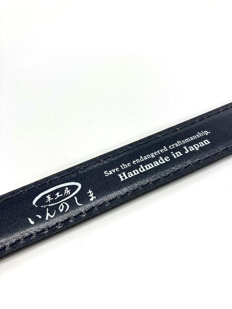 革工房いんのしま 牛革盛上太番手ステッチベルト【色：ブラック】M寸【雑貨 日用品 人気 おすすめ】