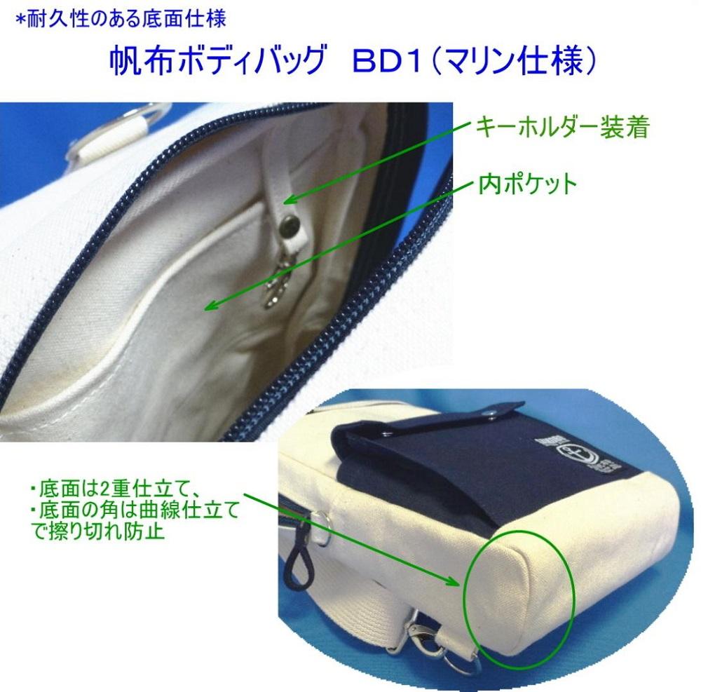 帆布ボディバッグ　ＢＤ１（マリン仕様）[尾道 帆布鞄 彩工房]【尾道 はんぷ バッグ かばん 特産品 シンプル ファッション 人気 おすすめ 広島県  尾道市】