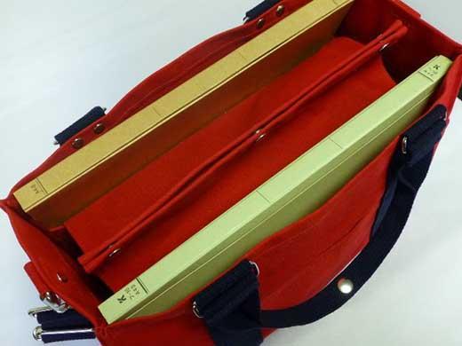 miniーKOGU A4　赤／紺　2WAY（手提げ・ショルダー）［尾道 帆布鞄 彩工房］