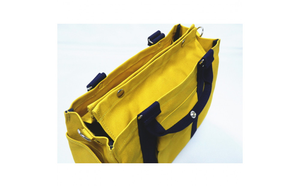 petit-KOGU （B5）からし/紺　2WAY ［尾道 帆布鞄 彩工房］