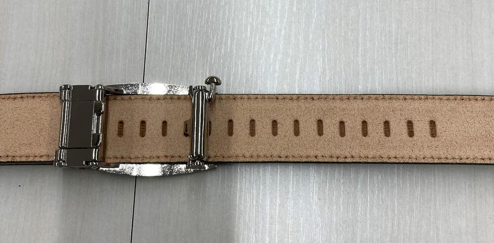 革工房いんのしまスマートロック式牛革ベルト(色:グリーン)【レザー 小物 ファッション ギフト 贈り物 プレゼント 人気 おすすめ 広島県  尾道市】