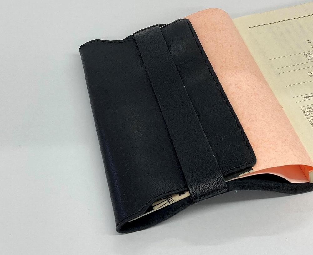 革工房いんのしま山羊革(ゴート)ブックカバー文庫本サイズ(色:ブラック)【レザー 小物 ギフト 贈り物 プレゼント 人気 おすすめ 広島県  尾道市】