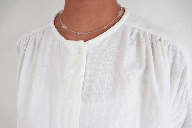 パジャマワンピース　柄：白【寝巻 オーガニック 肌に優しい ガーゼ ホワイト 国産 おすすめ 広島県 尾道市】