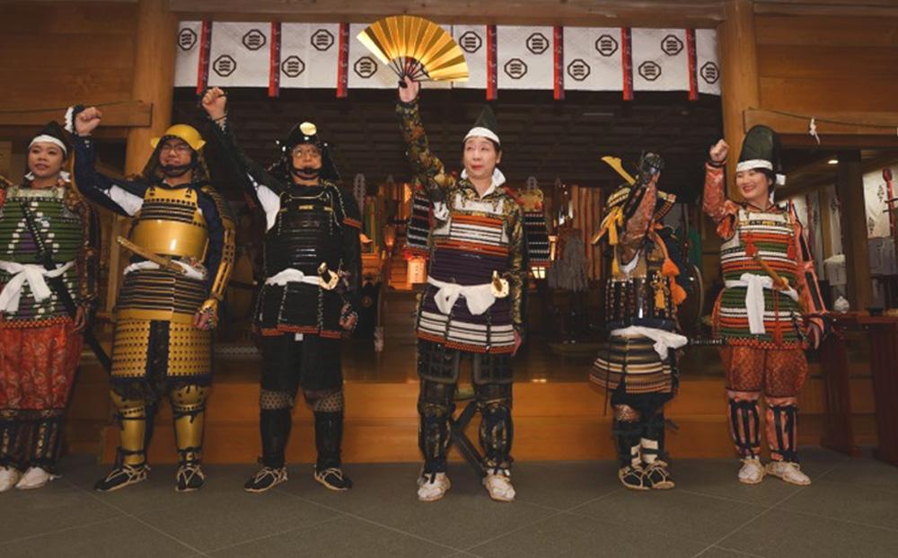 【標準プラン】太鼓でお出迎え！鎧に着替えて、村上海賊ゆかりの因島最古の神社で鎧武者等祈願体験 （約2時間のコース）大人（13歳～）2名