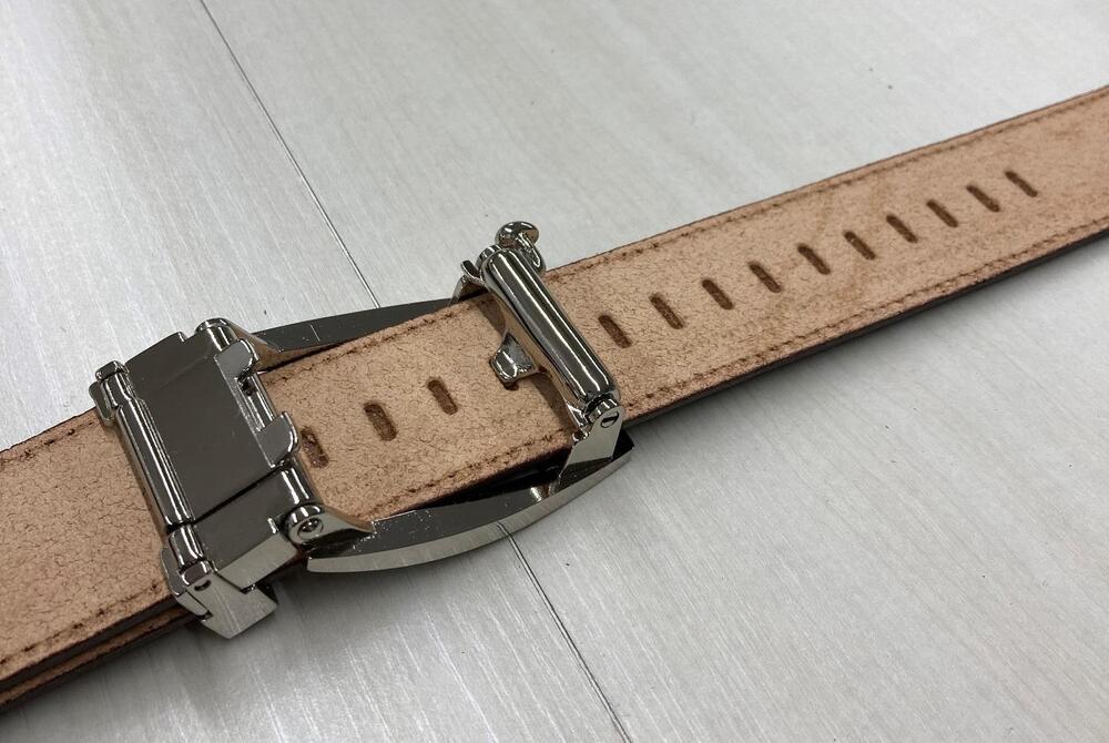 革工房いんのしまスマートロック式牛革 ベルト(色:チョコ)【レザー 小物 ファッション ギフト 贈り物 プレゼント 人気 おすすめ 広島県  尾道市】