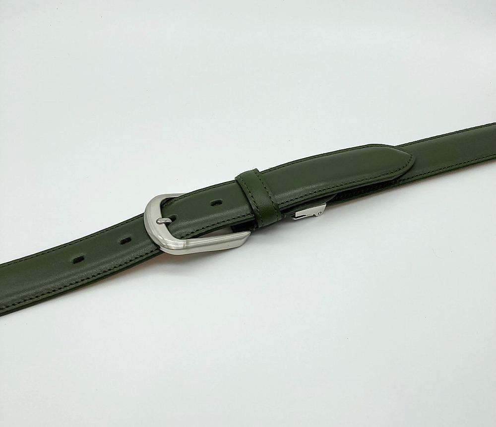 革工房いんのしま牛革盛り上げタイプベルト(色:グリーン)【レザー 小物 ファッション ギフト 贈り物 プレゼント 人気 おすすめ 広島県  尾道市】