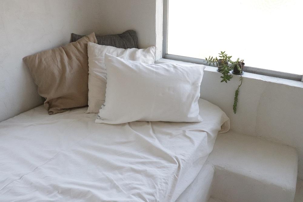 ダブルガーゼ・リバーシブル枕カバー オーガニックコットン100％【寝具 枕 柔らかい 肌に優しい ガーゼ生地 おすすめ 広島県 尾道市】