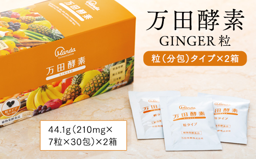 万田酵素 GINGER 粒（分包）タイプ ×２箱【しょうが ジンジャー 粒 酵素 万田酵素 万田発酵 発酵食品 国産 発酵 発酵サプリ 植物性 野菜 美容 健康 健康補助食品 まんだこうそ おすすめ 人気 広島県 尾道市】