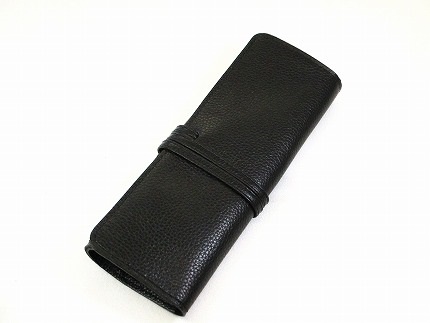 革工房いんのしま牛革ロールペンケース(色:ブラック)【広島県尾道市 広島県 尾道市 広島 尾道 ふるさと 納税 支援 ペンケース ロールペンケース 牛革 本革 革 レザー レザーペンケース 筆箱 おしゃれ メンズ レディース】