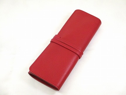 革工房いんのしま牛革ロールペンケース(色:レッド)【レザー 筆入れ ギフト 贈り物 プレゼント 人気 おすすめ 広島県  尾道市】