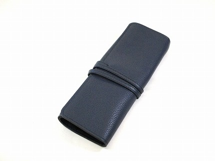 革工房いんのしま牛革ロールペンケース(色:ネイビー)【広島県尾道市 広島県 尾道市 広島 尾道 ふるさと 納税 支援 ペンケース ロールペンケース 牛革 本革 革 レザー レザーペンケース 筆箱 おしゃれ メンズ レディース】